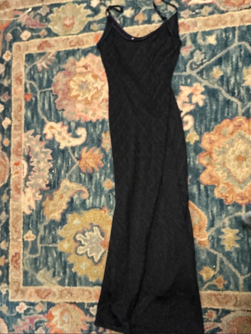 Elegant Black Maxi Slip Dress with Thin Straps